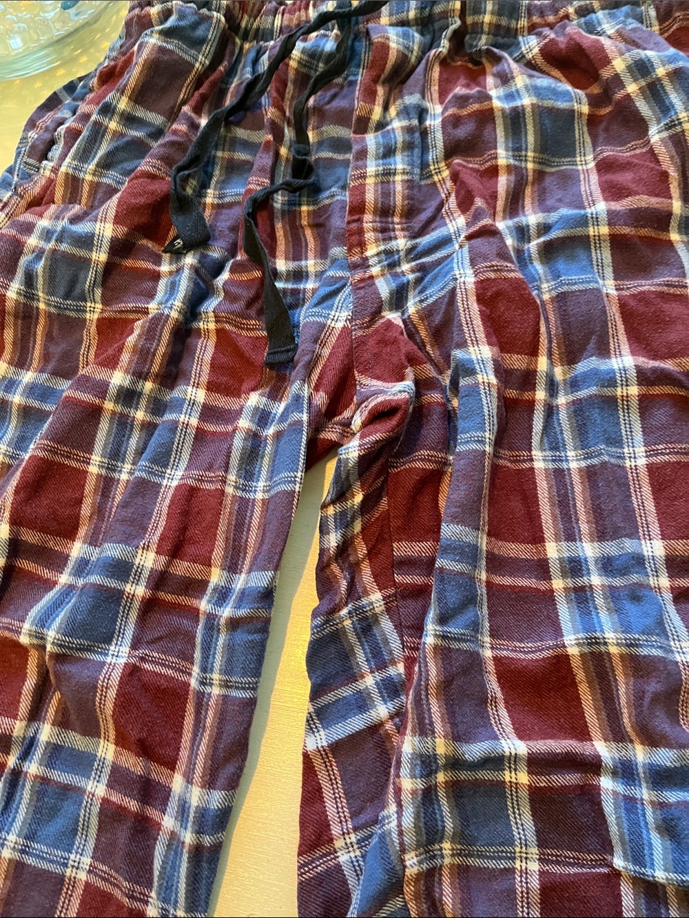 Men's Plaid Lounge Pants - Burgundy